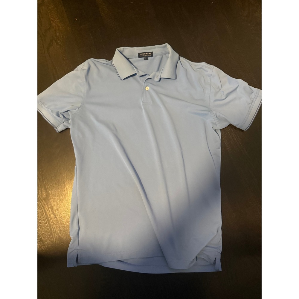 Peter Millar Polo Shirt Small Light Blue Excellent Crown Crafted Short Sleeve